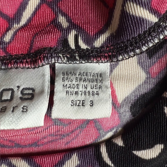 Chico’s Travelers Slinky Floral Abstract Scoop Neck Top Women’s Size XL Romantic - Picture 7 of 9